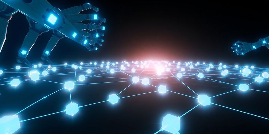 Roboterarme bauen ein komplexes Netzwerk auf