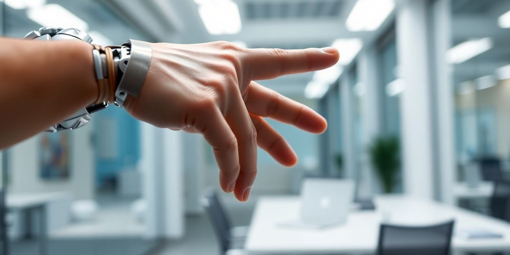 Roboterarme interagieren mit Menschen