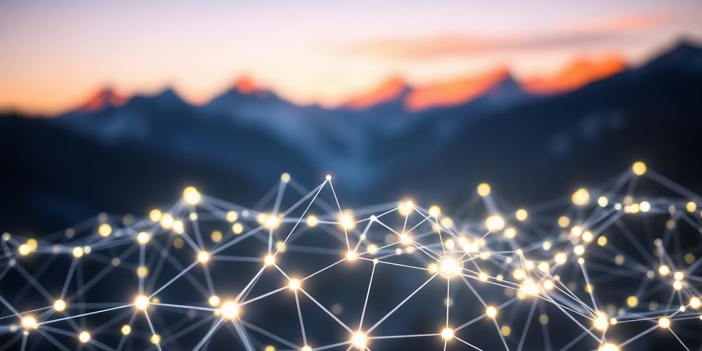 Österreichische Landschaft mit futuristischer KI-Technologie
